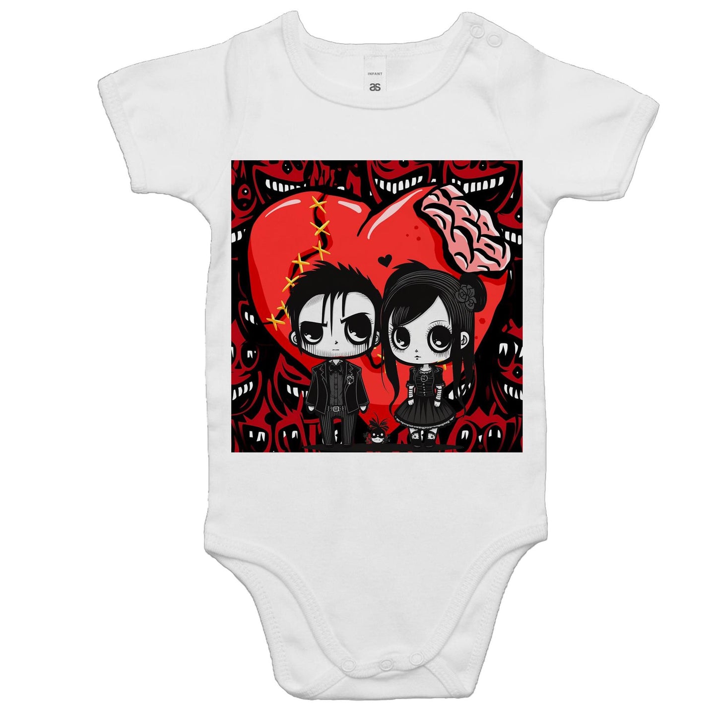 Red And Black Halloween - Baby Onesie Romper