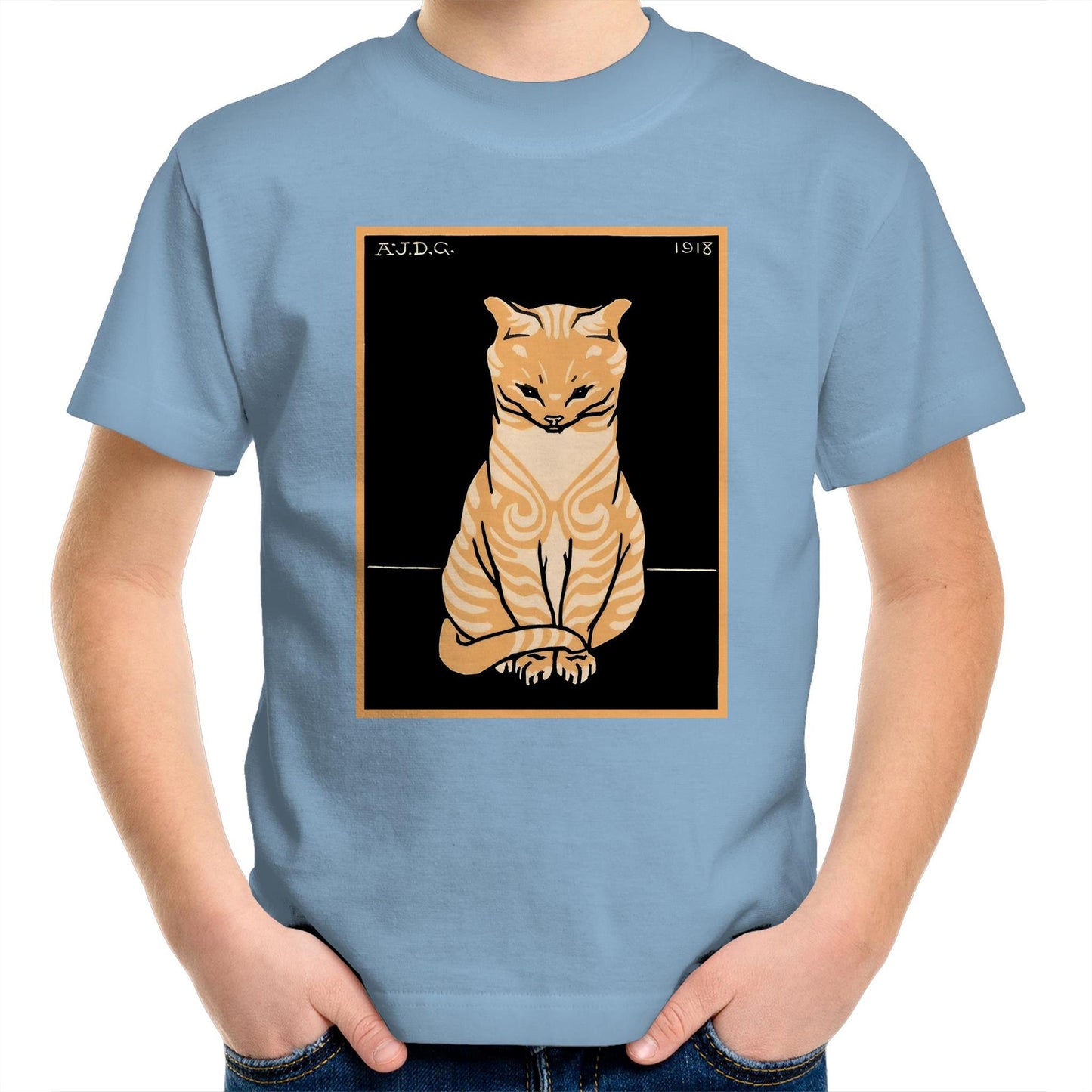 Sitting Ginger Cat by Julie de Graag - Kids T-Shirt