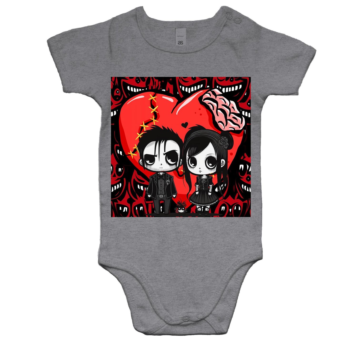 Red And Black Halloween - Baby Onesie Romper