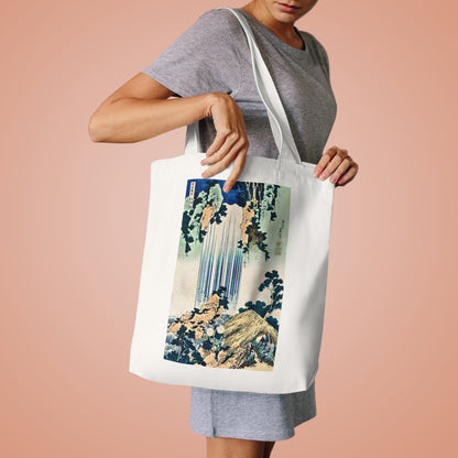 Yoro Waterfall by Katsushika Hokusai - Cotton Tote Bag