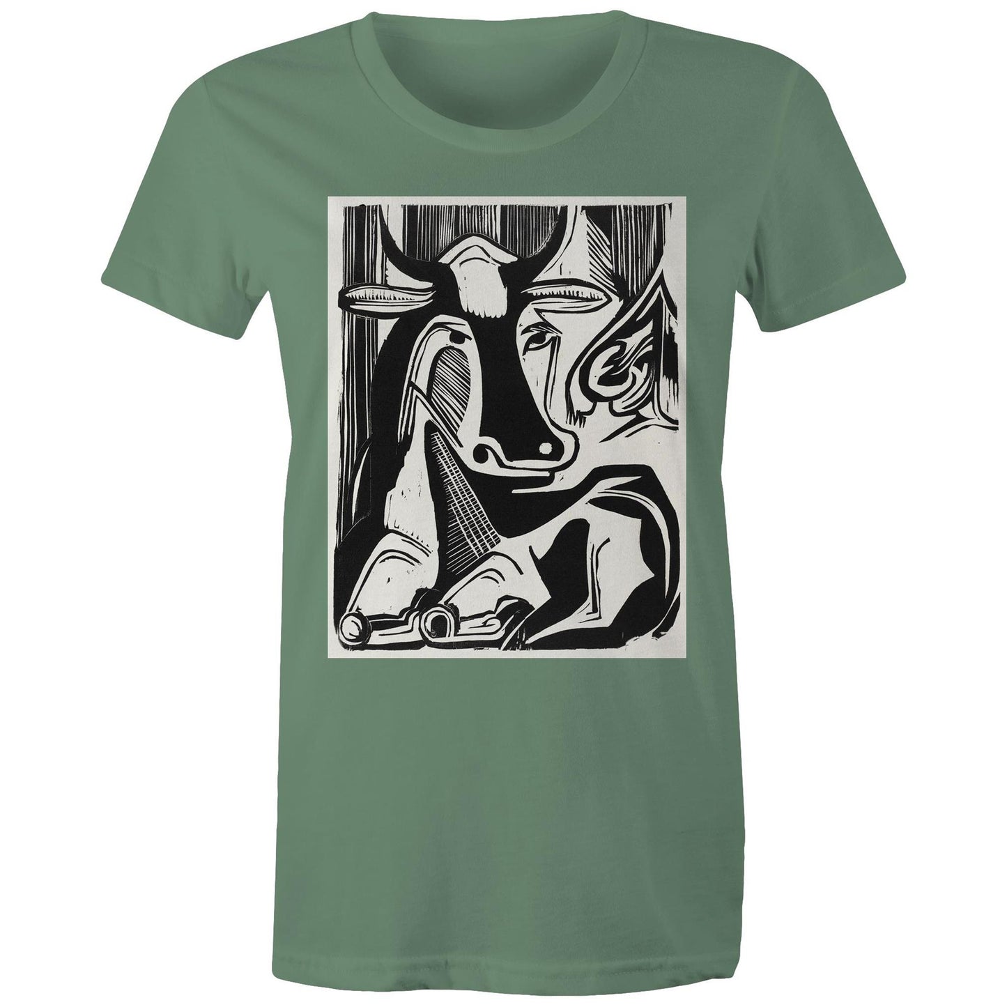 The Large Cow Lying Down by Ernst Ludwig Kirchner - Women's Tee