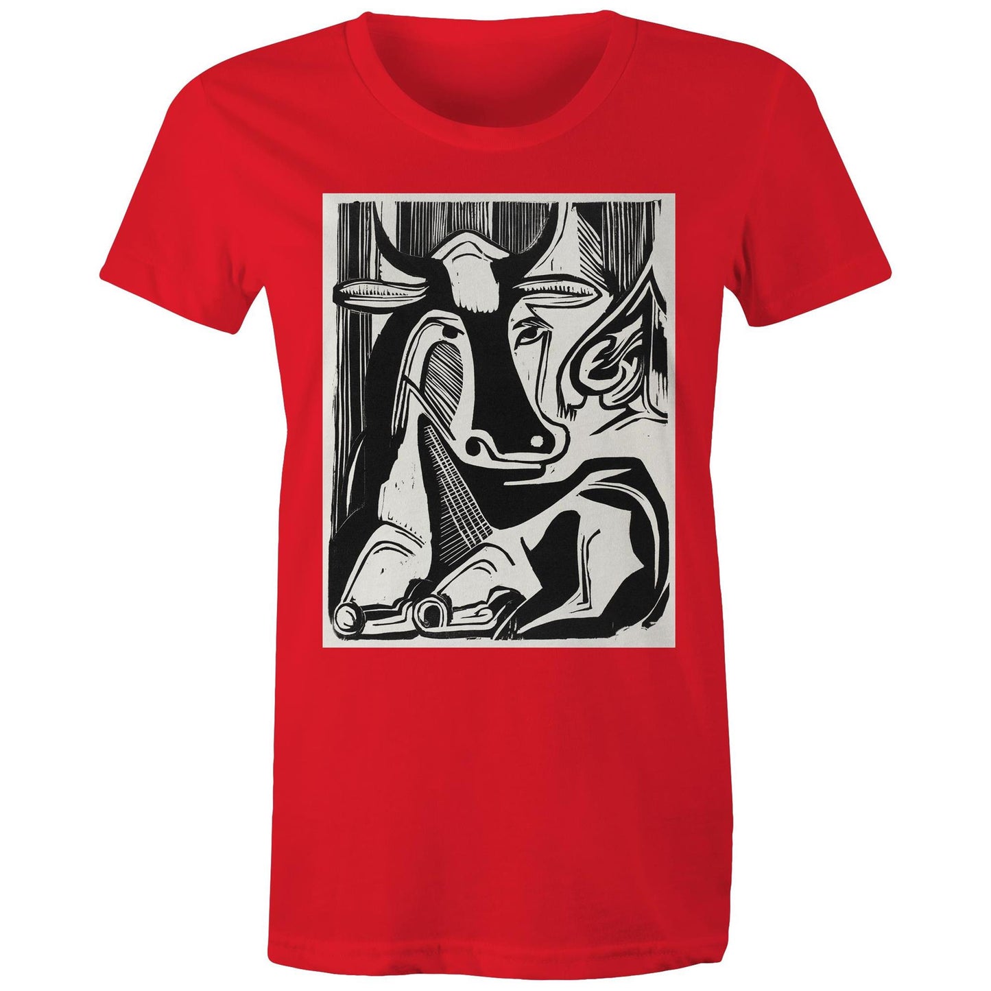 The Large Cow Lying Down by Ernst Ludwig Kirchner - Women's Tee