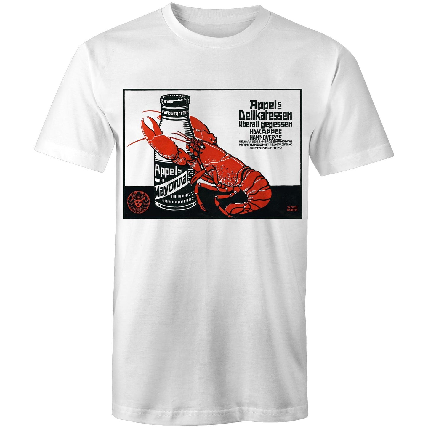 Lobster Mayo - Mens T-Shirt. Arty Threads Australia - Unique art t-shirts and tote bags featuring cool, vibrant artwork for all ages.