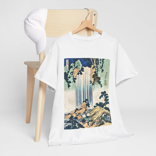 Yoro Waterfall by Katsushika Hokusai - Unisex T-Shirt