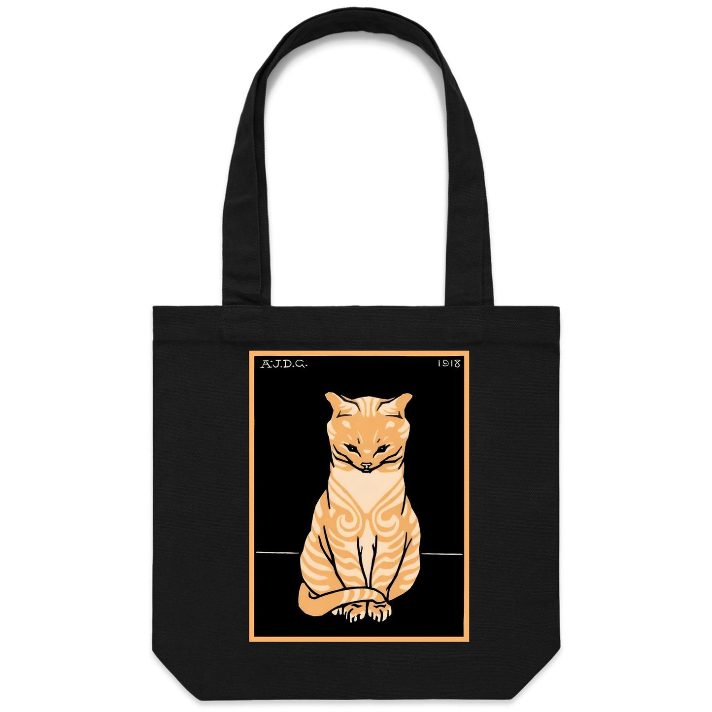 Sitting Ginger Cat by Julie de Graag - Canvas Tote Bag