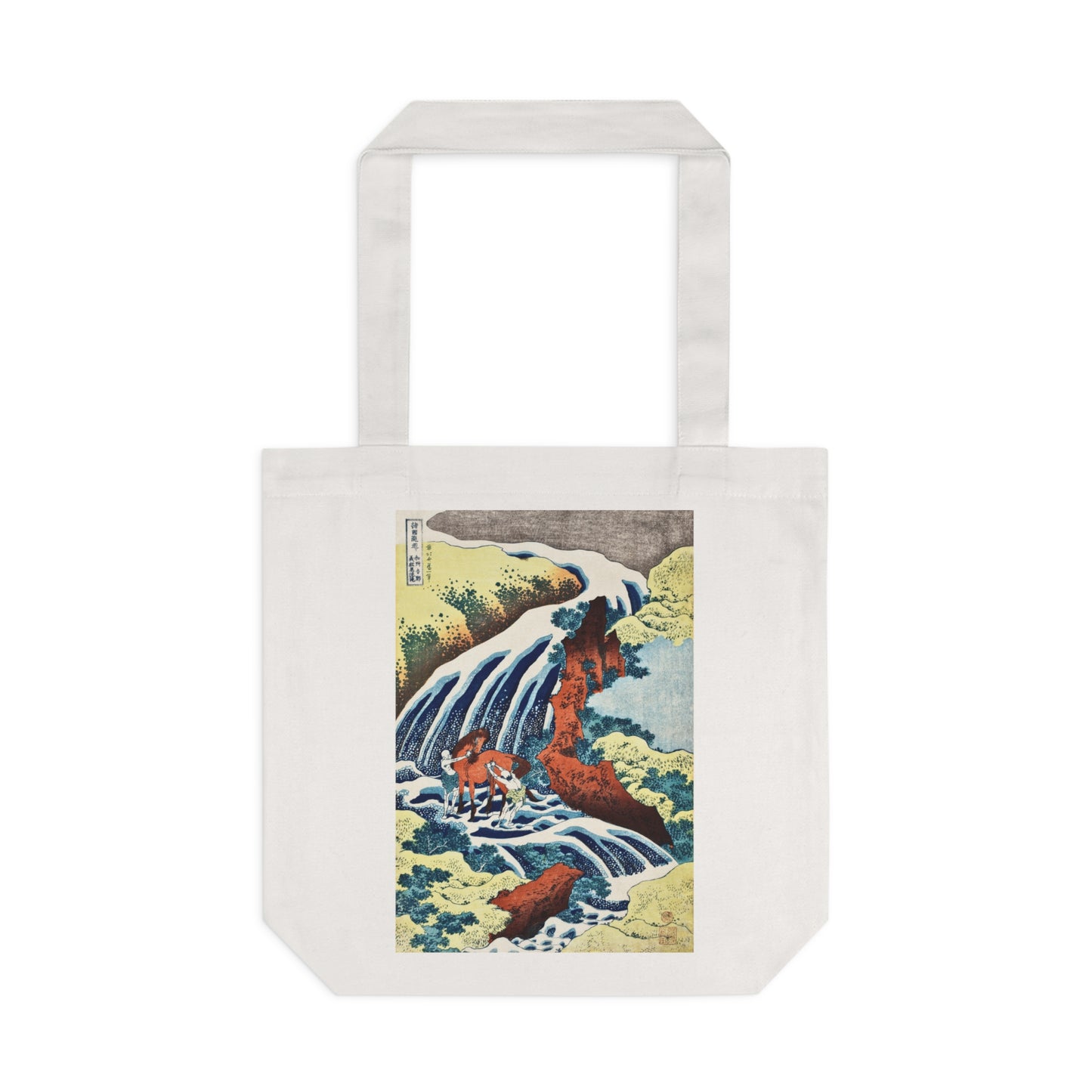 The Waterfall by Katsushika Hokusai - Cotton Tote Bag