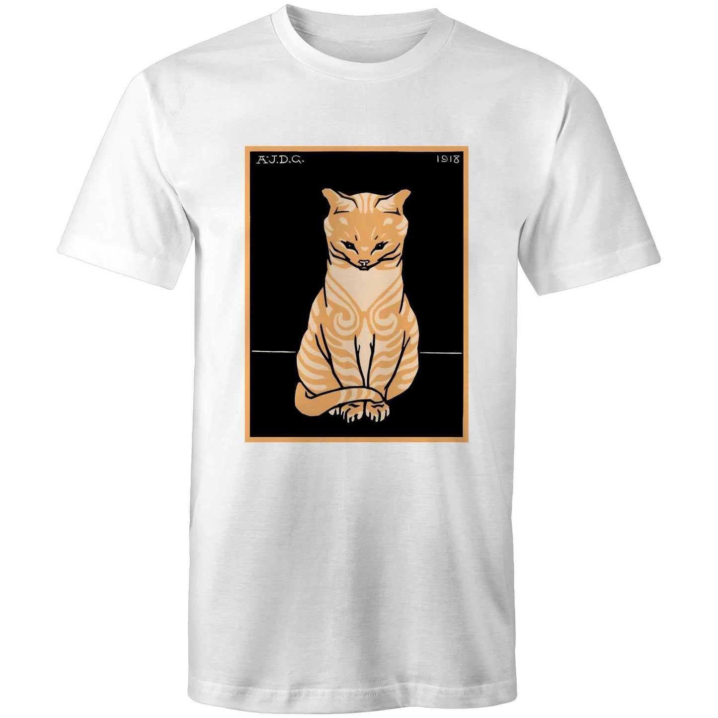 Sitting Ginger Cat by Julie de Graag - Mens T-Shirt