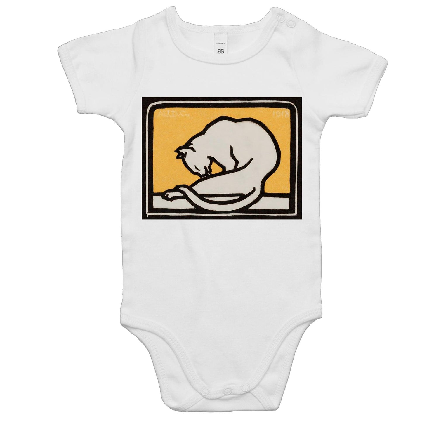 A Waxing Cat by Julie de Graag - Baby Onesie Romper