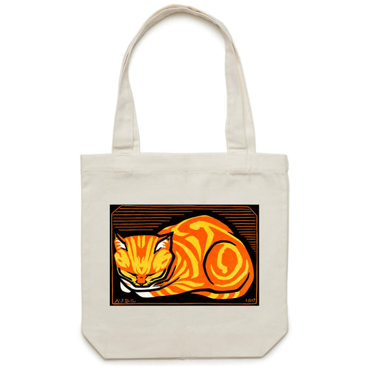 December Cat by Julie de Graag - Canvas Tote Bag