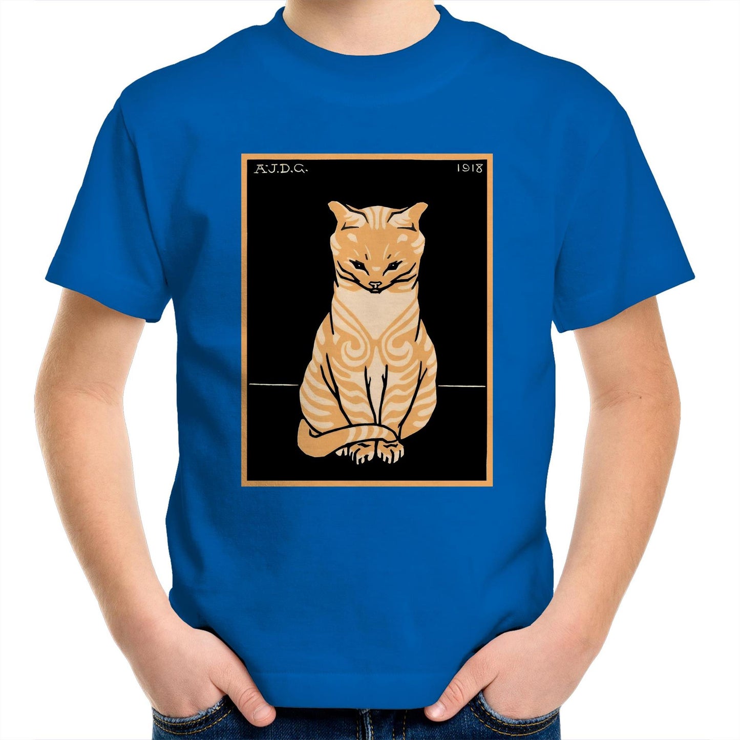 Sitting Ginger Cat by Julie de Graag - Kids T-Shirt