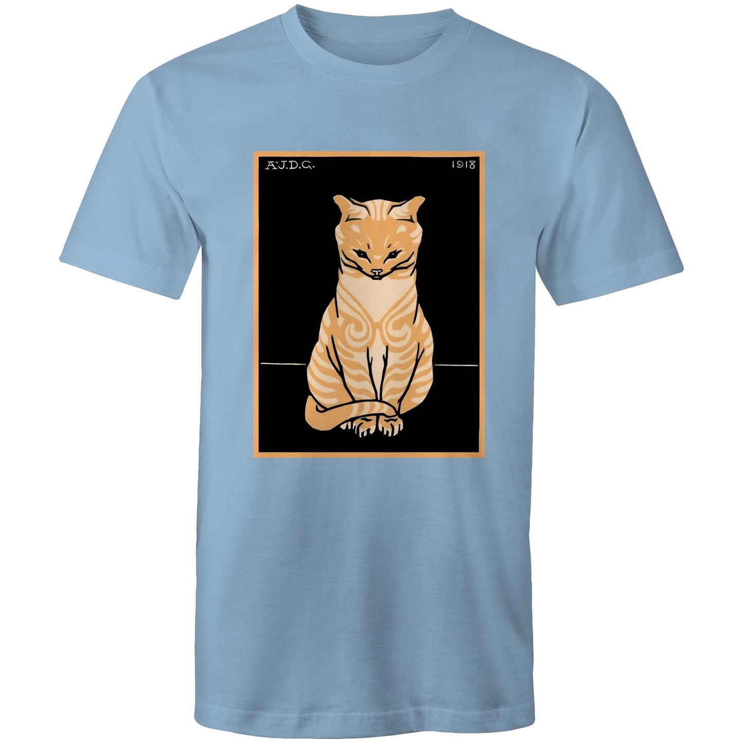 Sitting Ginger Cat by Julie de Graag - Mens T-Shirt