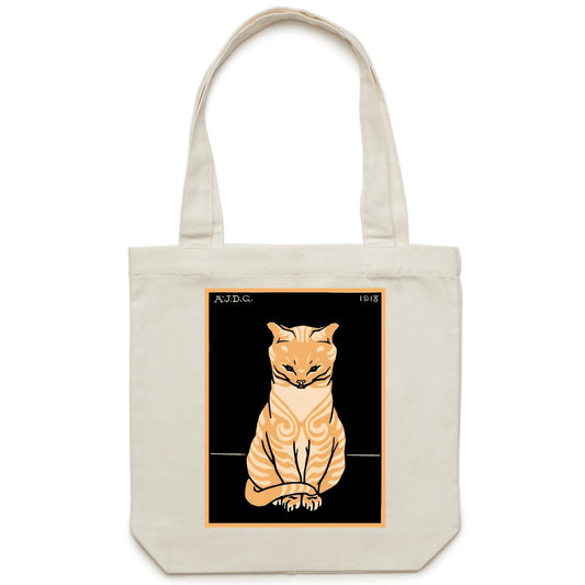 Sitting Ginger Cat by Julie de Graag - Canvas Tote Bag