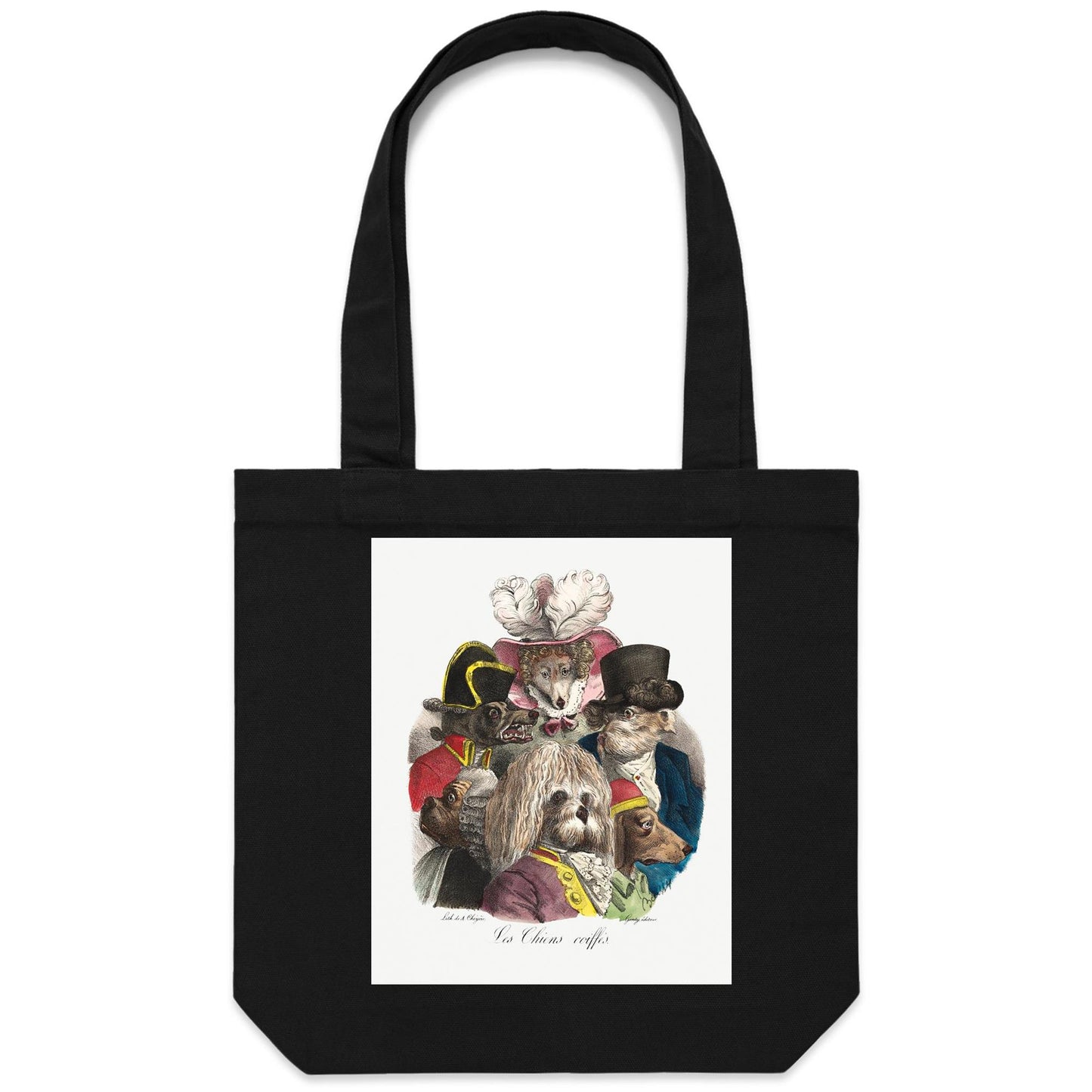 Les Chiens Coiffes by Boissy - Canvas Tote Bag