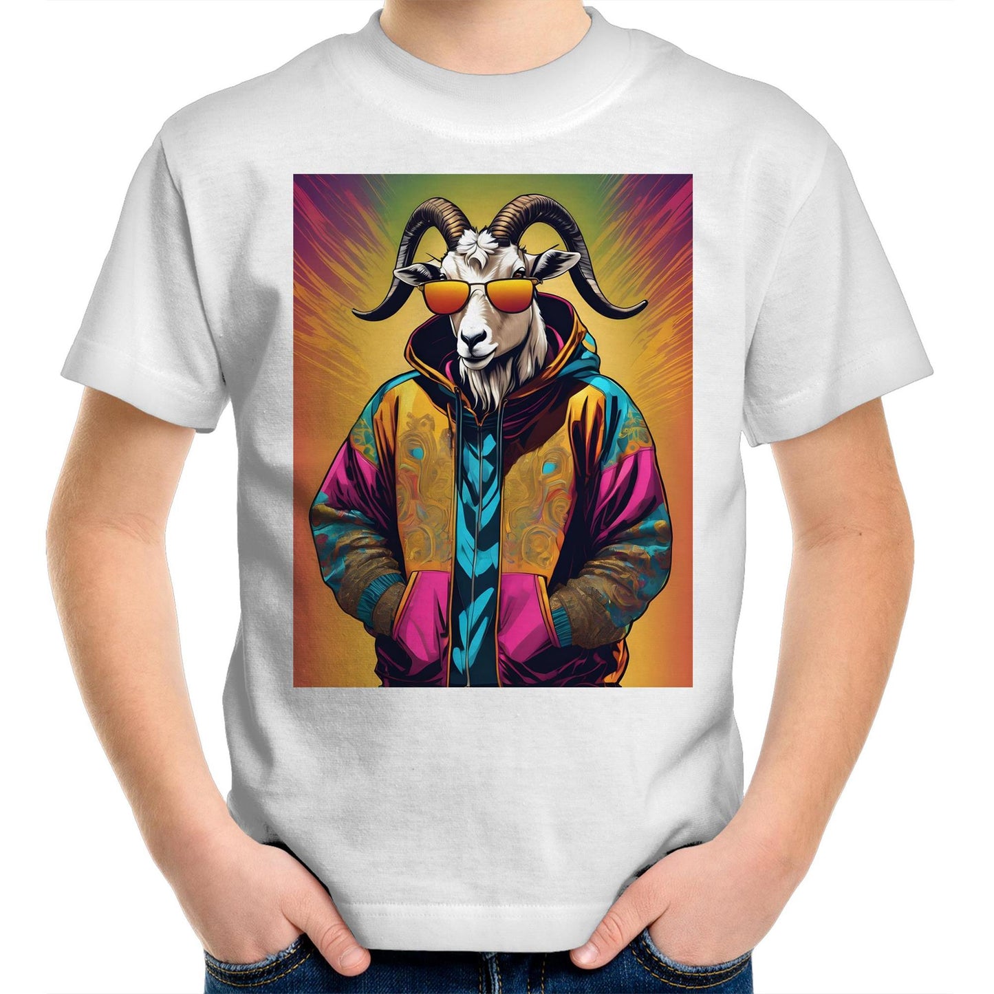 Goat In Hoodie - Kids T-Shirt