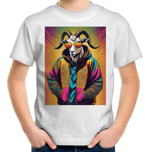 Goat In Hoodie - Kids T-Shirt